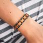 Preview: HOLZKERN Armband Dreiklang Marmorholz Antiksilber