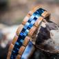 Preview: HOLZKERN Armband Menuett Eichenholz Blau