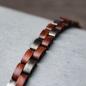 Preview: HOLZKERN Armband Rondo Padoukholz Antiksilber