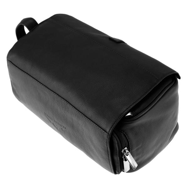 ALPENLEDER Kulturtasche ROLL UP Rindleder schwarz