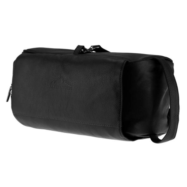 ALPENLEDER Kulturtasche ROLL UP Rindleder schwarz