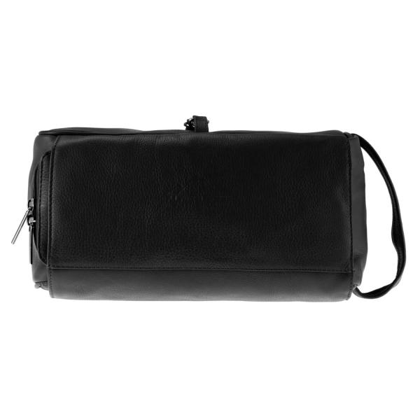 ALPENLEDER Kulturtasche ROLL UP Rindleder schwarz