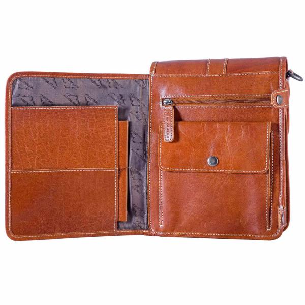 ALPENLEDER Schultertasche Messenger GALILEO (cognac) CG125-c