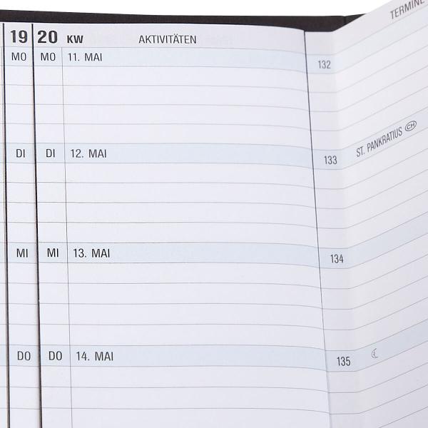 Ron McLaine Taschenkalender 2025 EASYfolder Set FLORENZ Rindleder Straußprägung rot