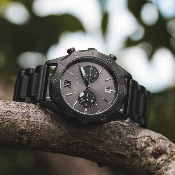 HOLZKERN Black Vulture Prey Herren Chronograph