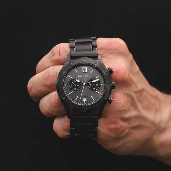 HOLZKERN Black Vulture Prey Herren Chronograph