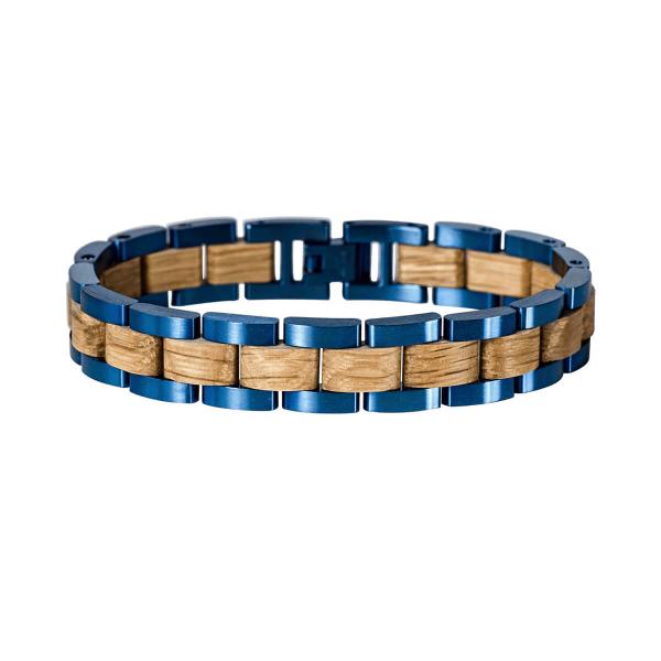 HOLZKERN Armband Dreiklang Eichenholz Blau