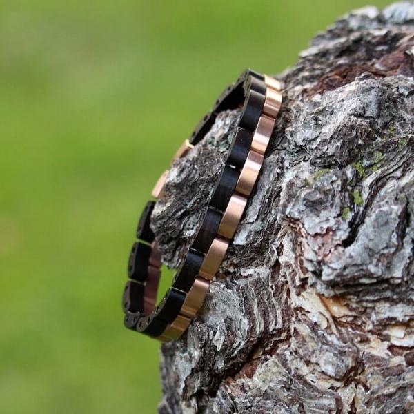 HOLZKERN Armband Duett Leadwood Roségold