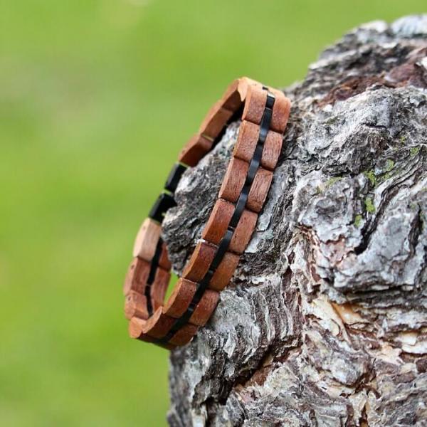 HOLZKERN Armband Fantasia Mahagoniholz Schwarz