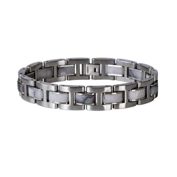 HOLZKERN Armband Forte Marmor Silber