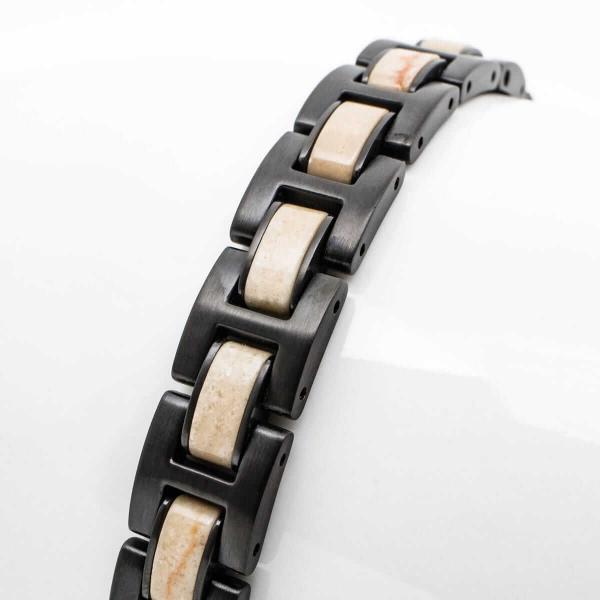 HOLZKERN Armband Fortissimo Marmor Schwarz