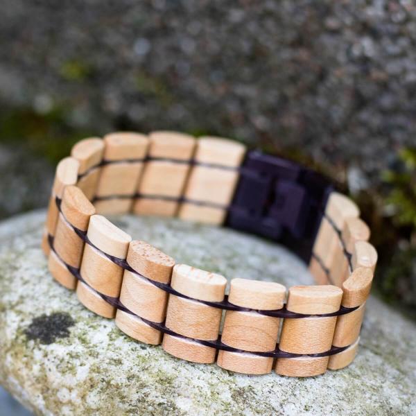 HOLZKERN Armband Grandezza Ahornholz Dunkelviolett