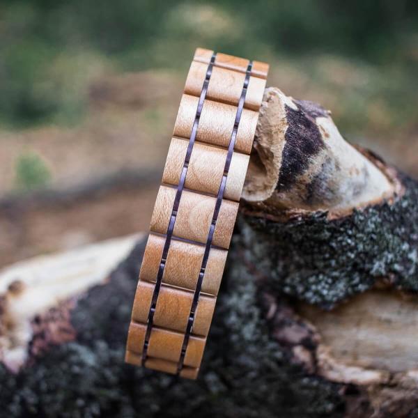 HOLZKERN Armband Grandezza Ahornholz Dunkelviolett