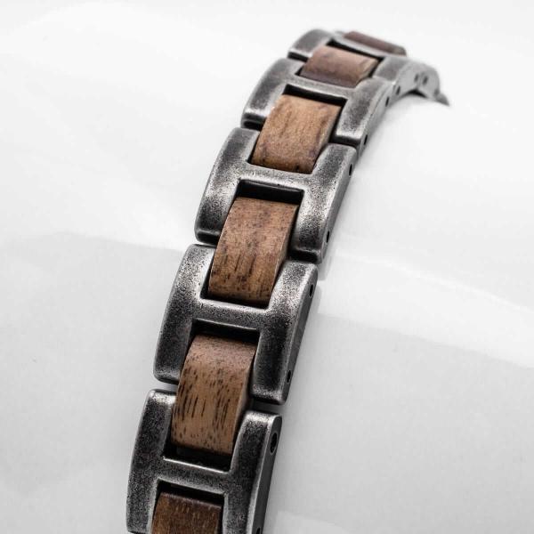 HOLZKERN Armband AcousticWalnussholz Antiksilber