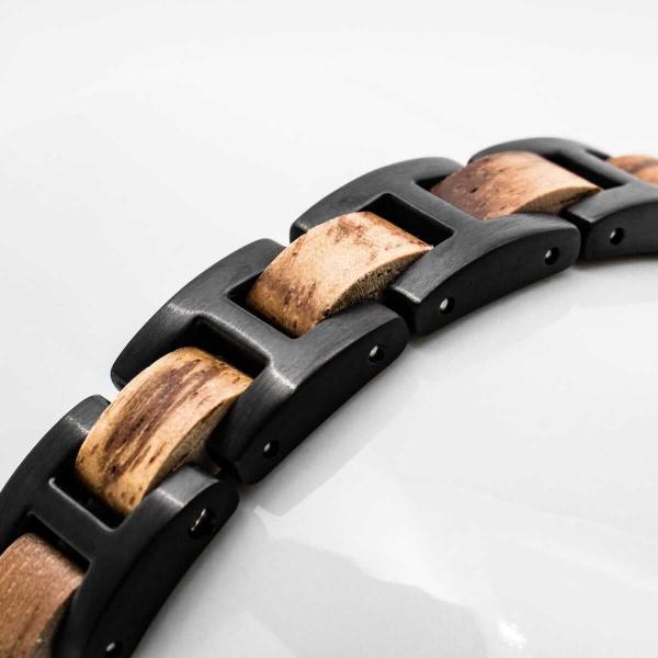 HOLZKERN Armband Acoustic Zebranoholz Schwarz