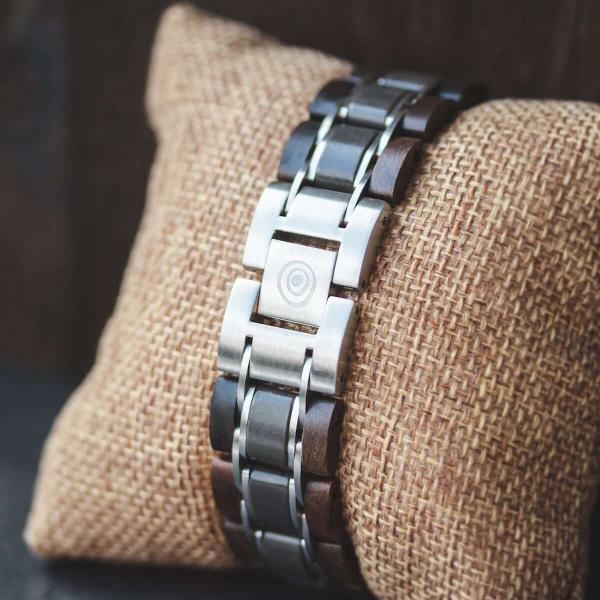 HOLZKERN Armband Largo Leadwood Marmor