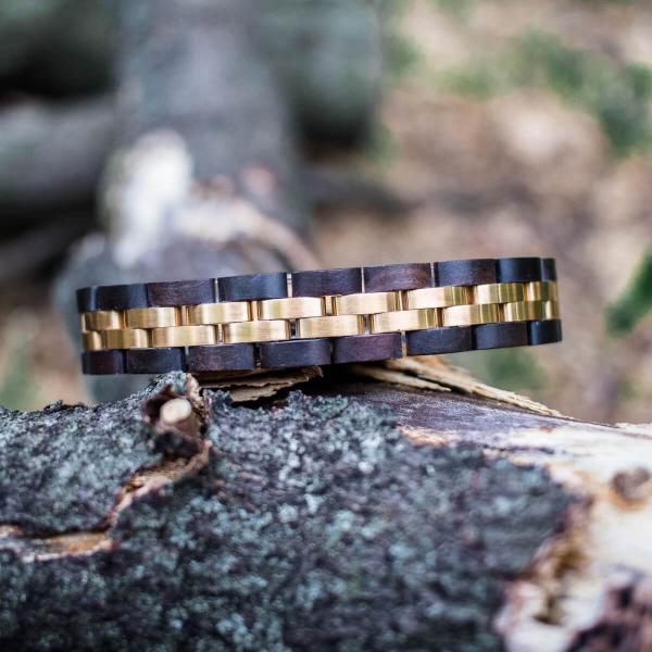 HOLZKERN Armband Menuett Leadwood Gold