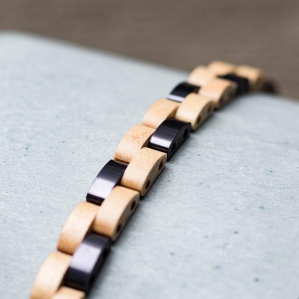 HOLZKERN Armband Rondo Ahornholz Dunkelviolett