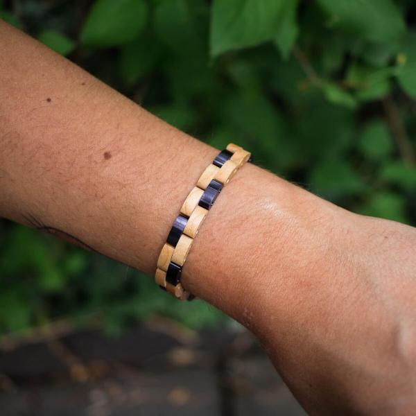 HOLZKERN Armband Rondo Ahornholz Dunkelviolett