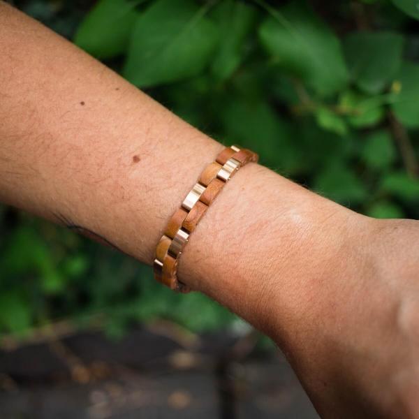 HOLZKERN Armband Rondo Kirschholz Roségold