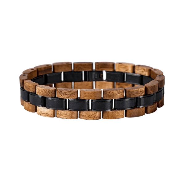 HOLZKERN Armband Terzett Akazienholz Schieferstein