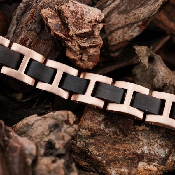 HOLZKERN | Bandlet Armband Acoustic Ahornholz Roségold