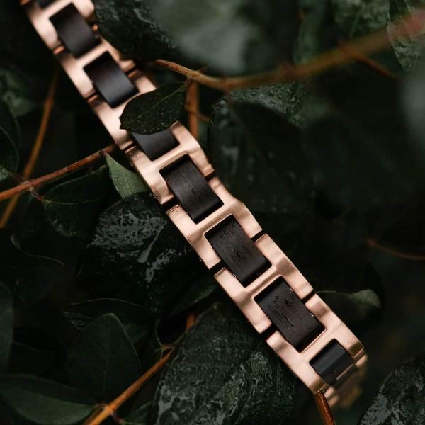 HOLZKERN | Bandlet Armband Acoustic Ahornholz Roségold