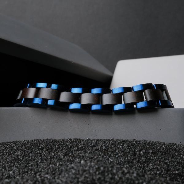 HOLZKERN | Armband Bandlet Dreiklang Ahornholz Blau