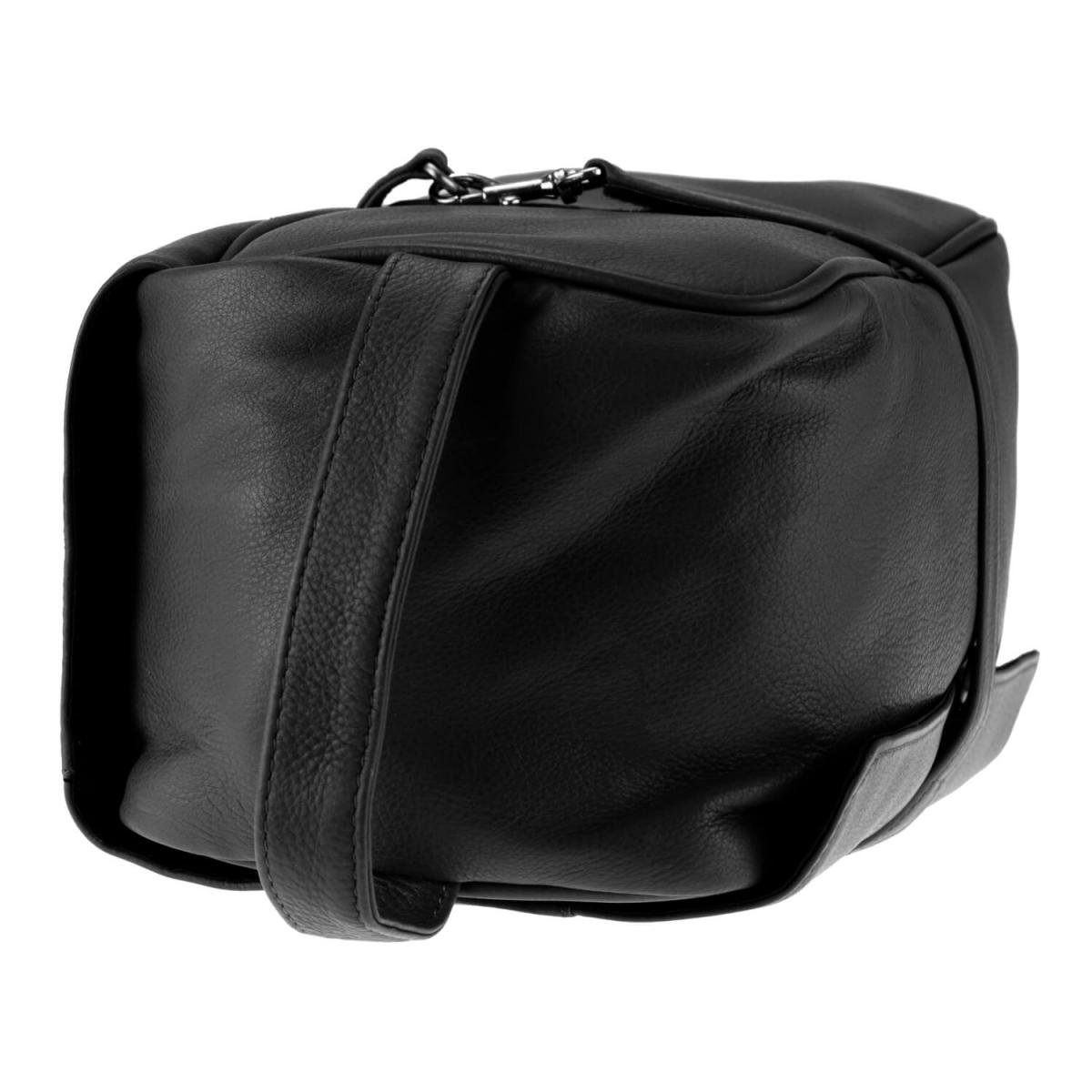 ALPENLEDER Kulturtasche ROLL UP Rindleder schwarz