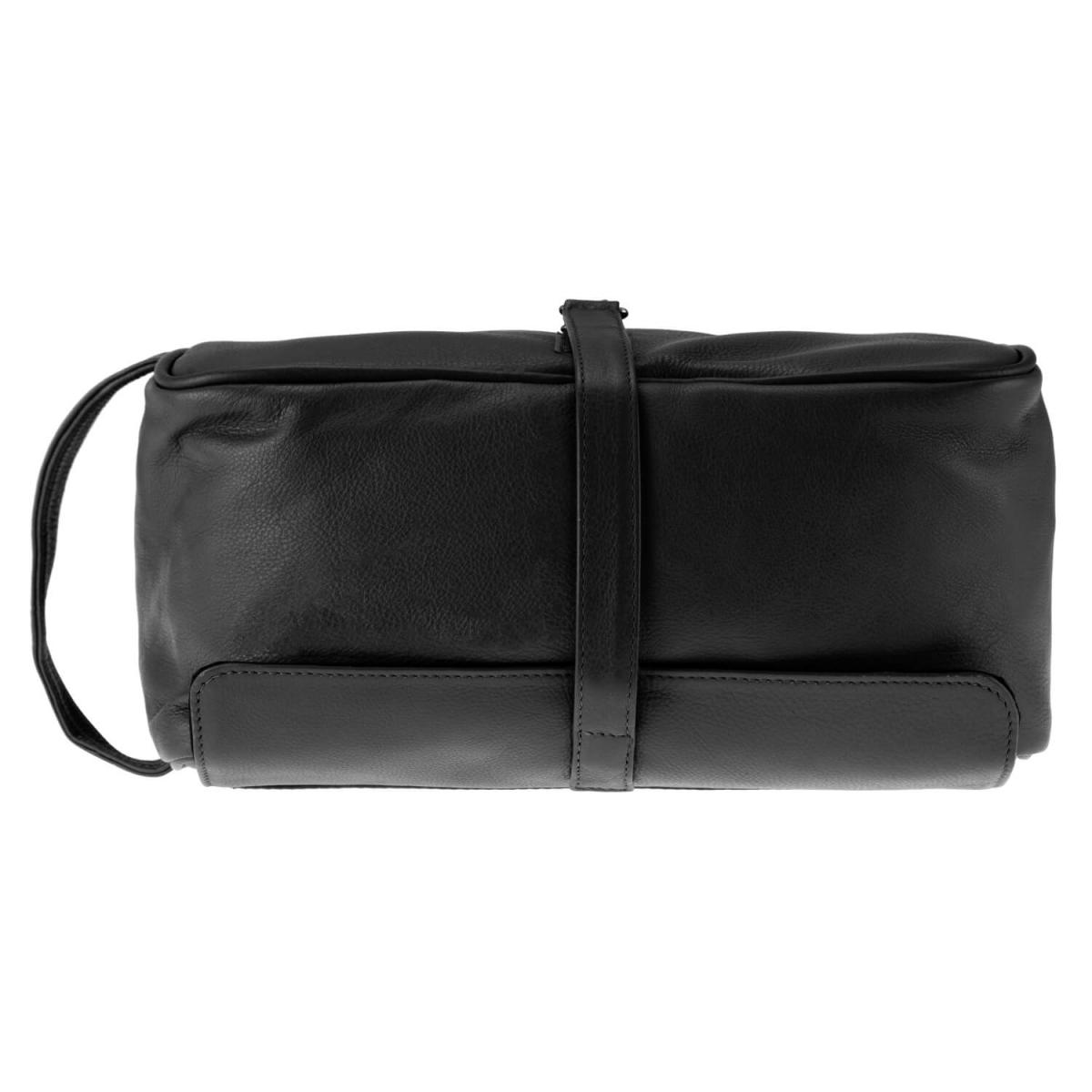 ALPENLEDER Kulturtasche ROLL UP Rindleder schwarz