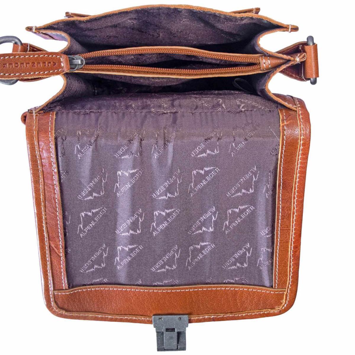 ALPENLEDER Schultertasche Messenger GALILEO (cognac) CG125-c