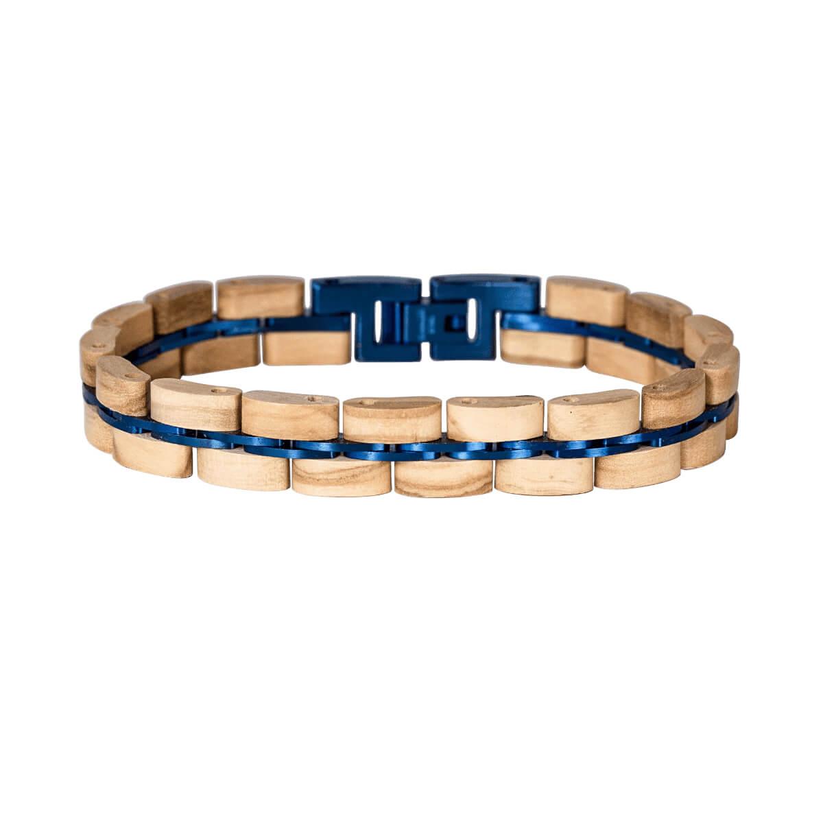 HOLZKERN Armband Belcanto Olivenholz Blau