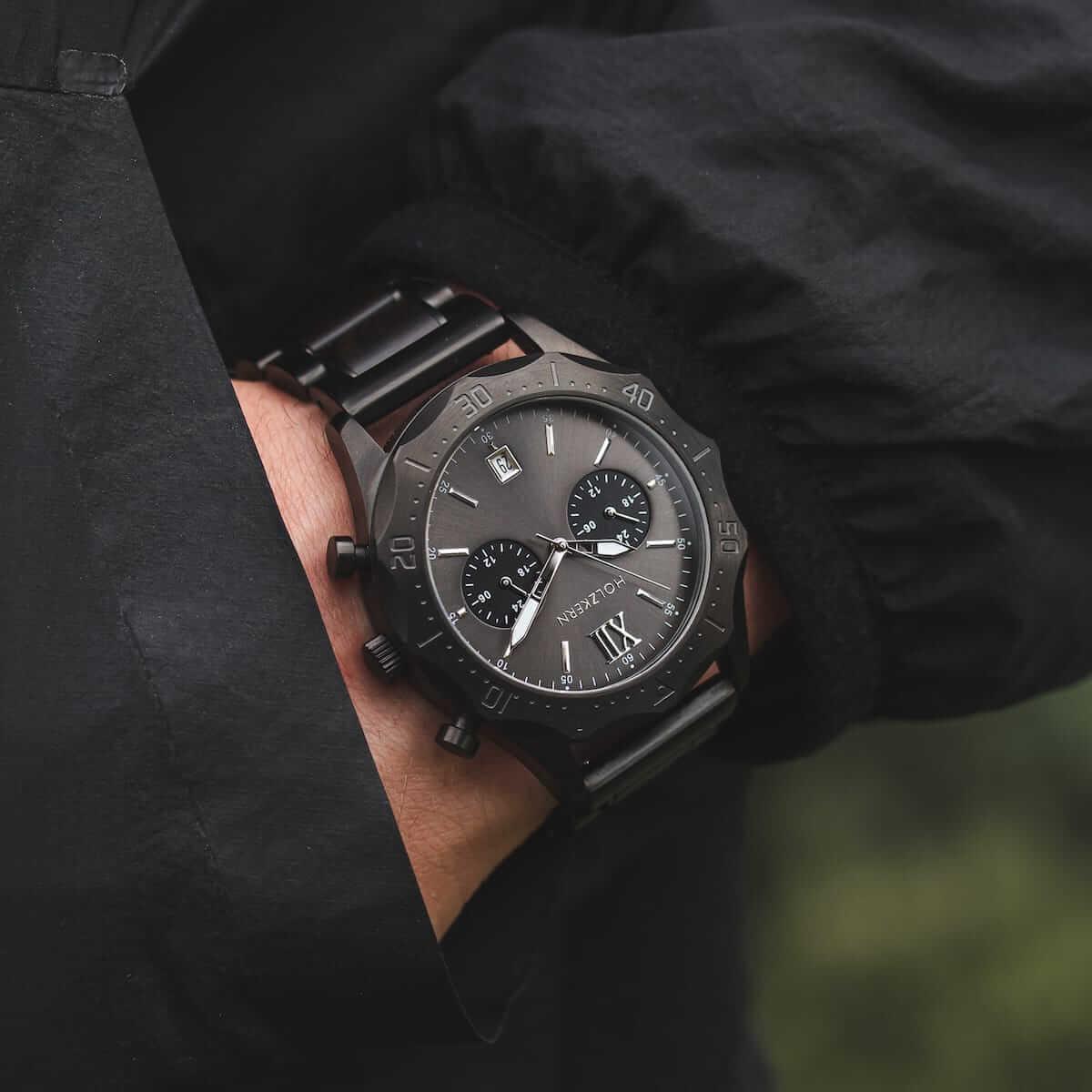 HOLZKERN Black Vulture Prey Herren Chronograph