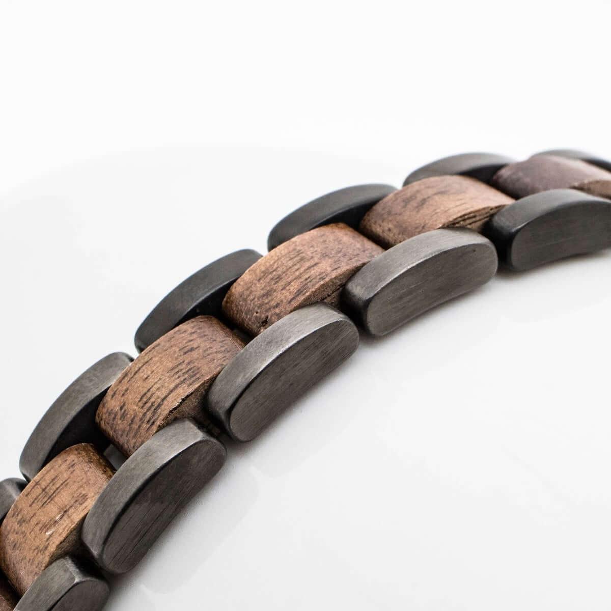 HOLZKERN Armband Dreiklang Walnussholz Grau