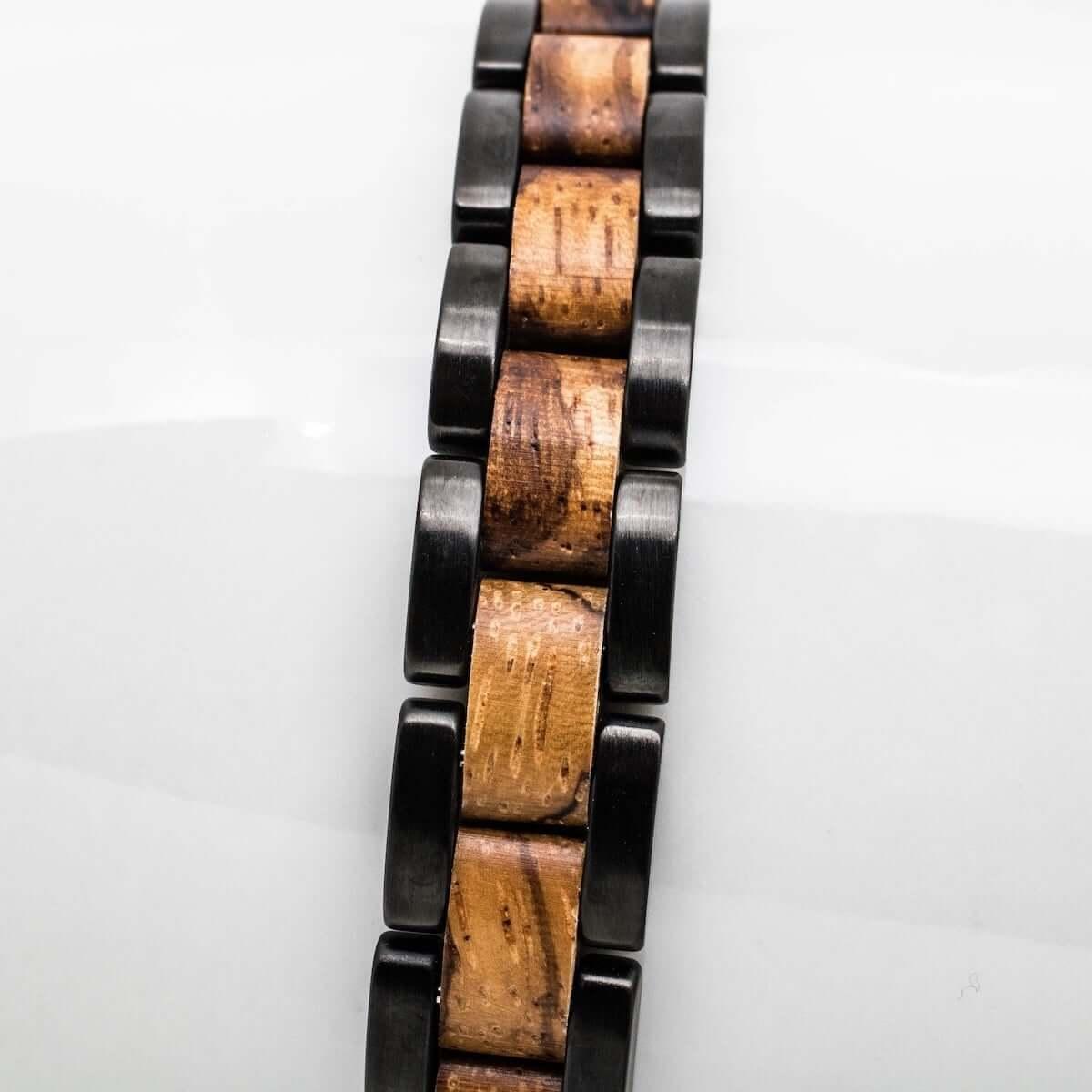 HOLZKERN Armband Dreiklang Zebranoholz Schwarz