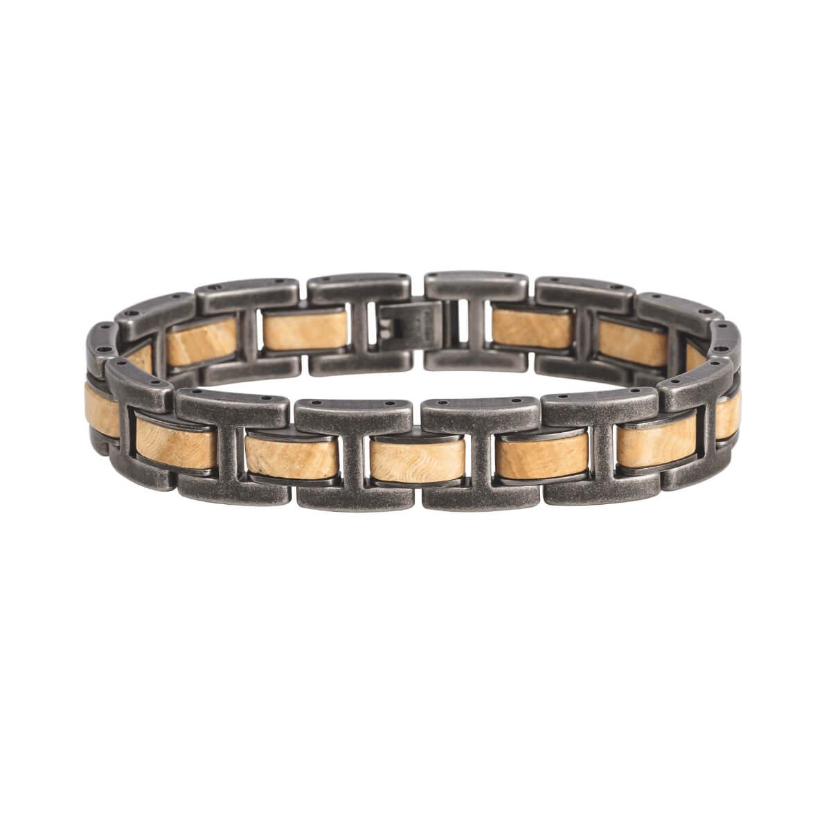 HOLZKERN Armband Forte Marmor Antiksilber