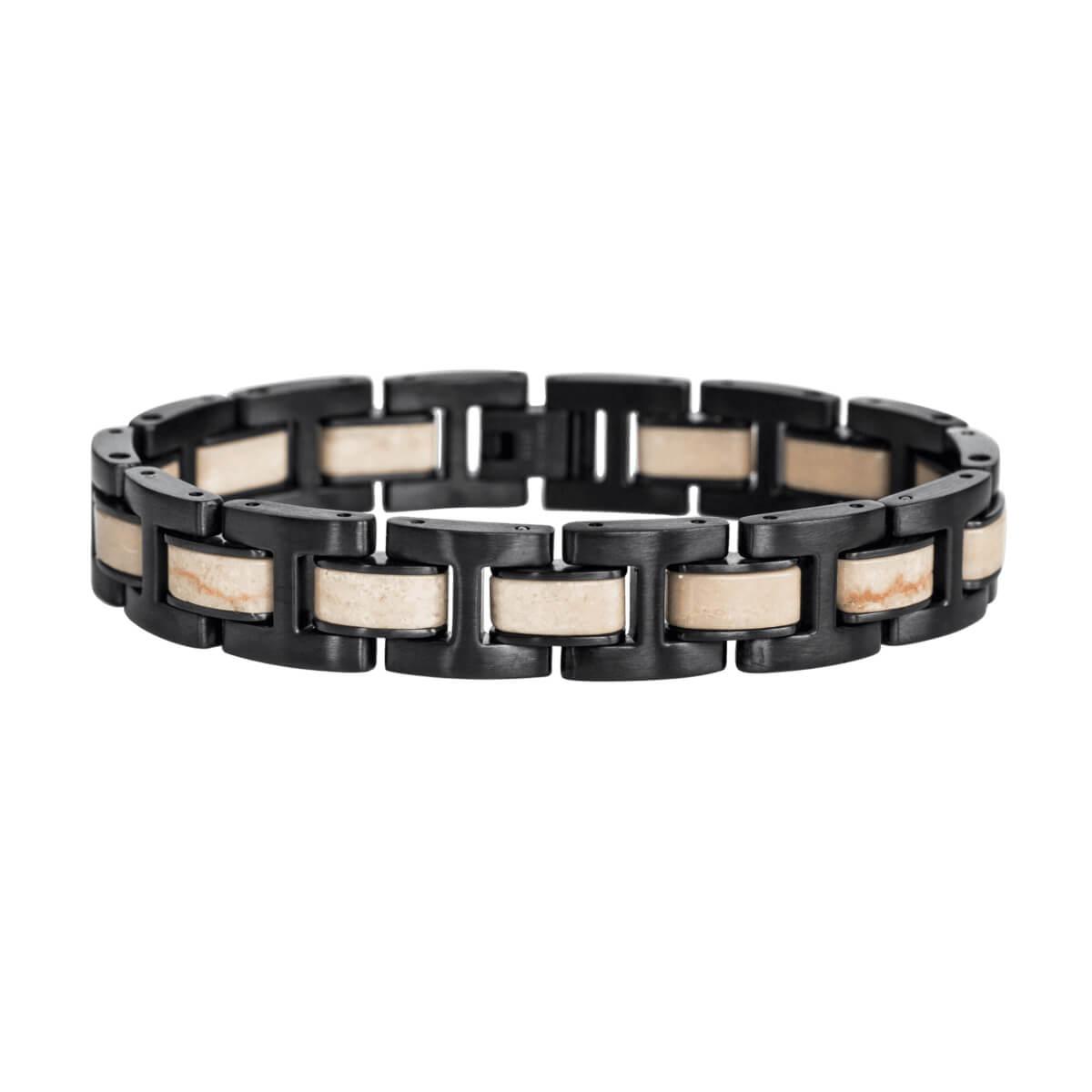 HOLZKERN Armband Fortissimo Marmor Schwarz