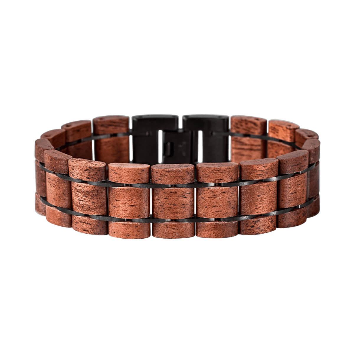 HOLZKERN Armband Grandezza Mahagoniholz Grau