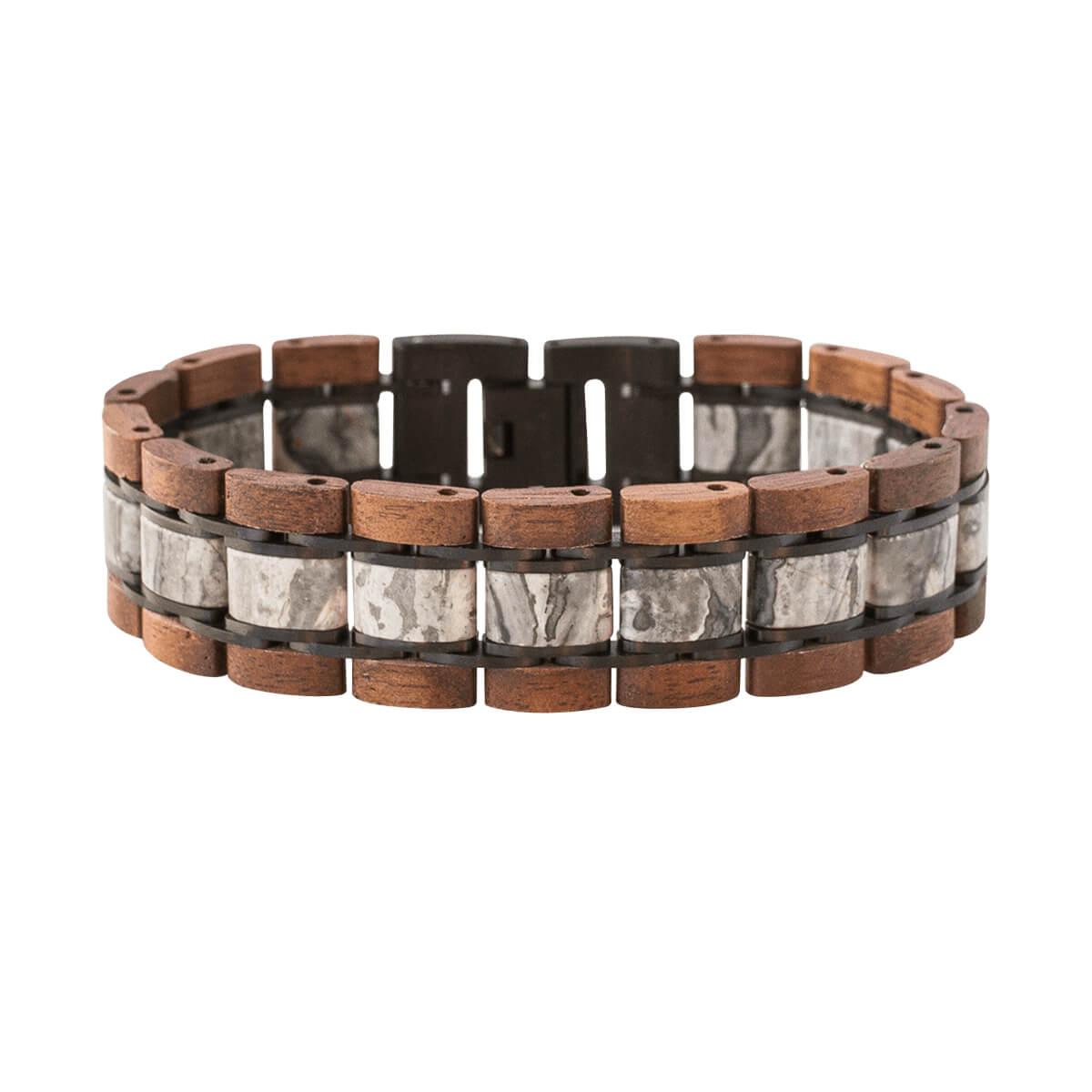 HOLZKERN Armband Largo Walnussholz Marmor