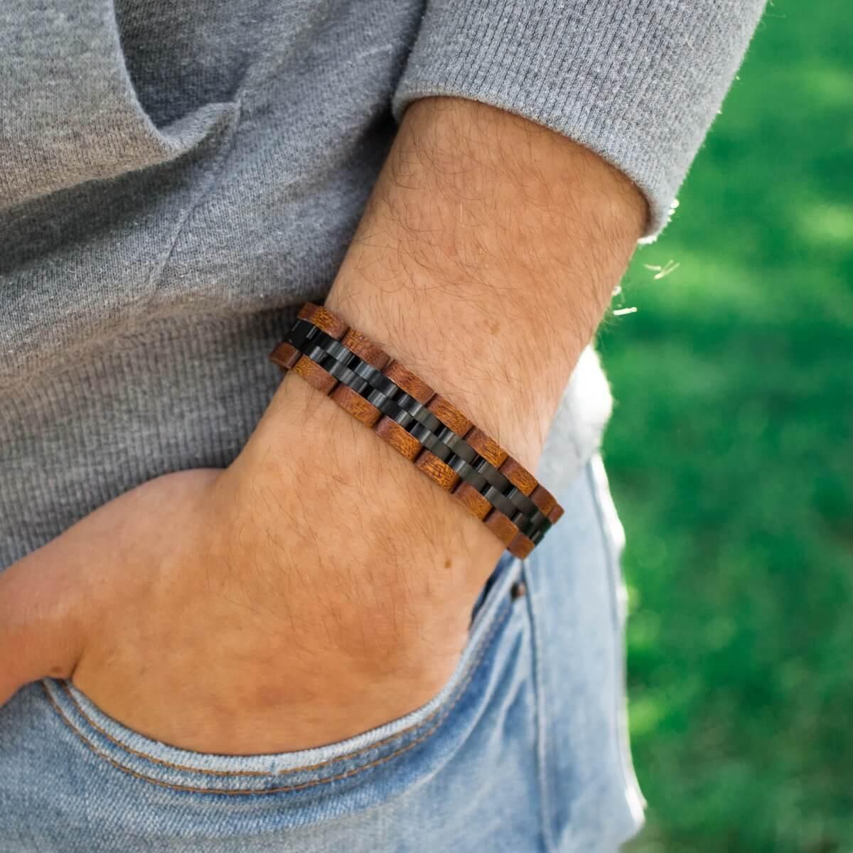 HOLZKERN Armband Menuett Mahagoniholz Schwarz