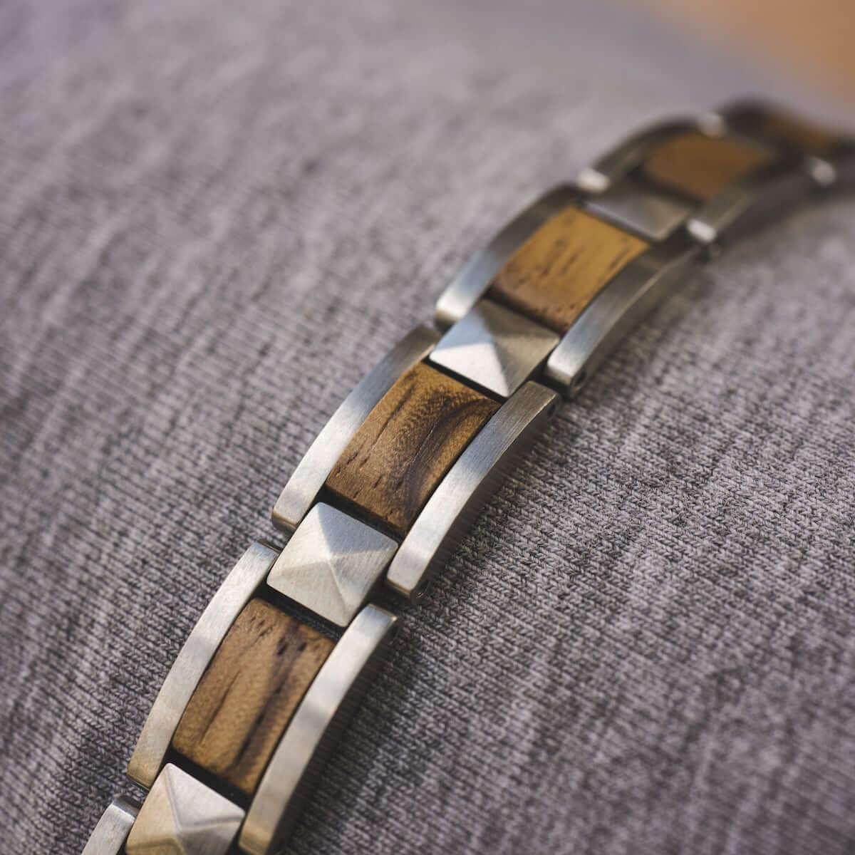 HOLZKERN Armband Rhapsodie Zebranoholz Silber