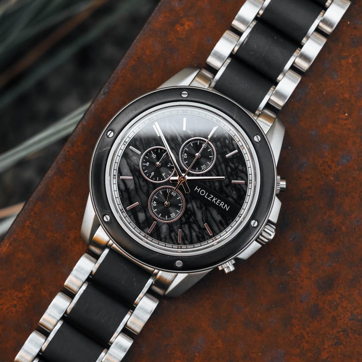 HOLZKERN | Camelot erec Herren Holzarmbanduhr Chronograph