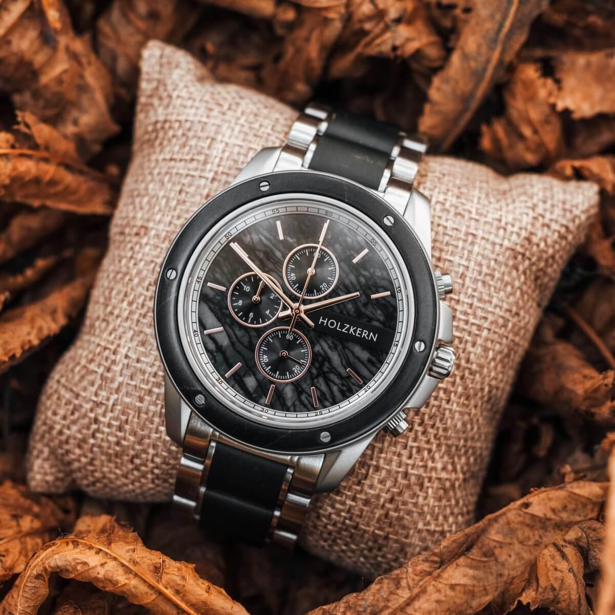 HOLZKERN | Camelot erec Herren Holzarmbanduhr Chronograph