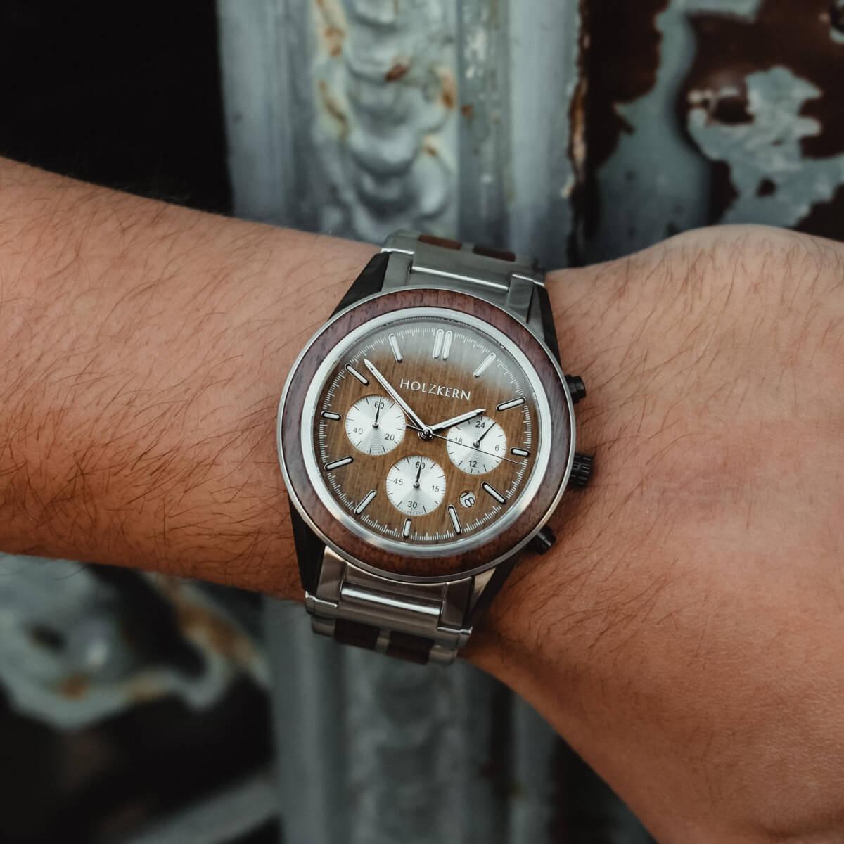 HOLZKERN | Planetary Night Sky Herren Chronograph